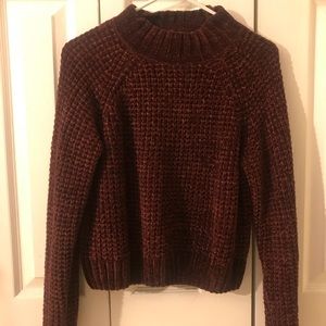 Burgundy cropped sweater